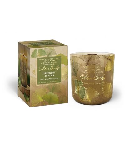 Świeca zapachowa w szkle GOLDEN GINKO150g GREENERY SHADES