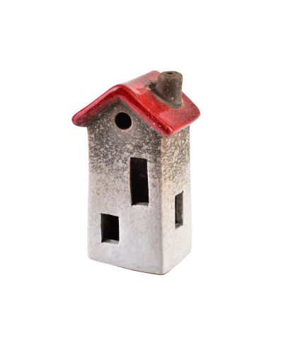 Domek ceramiczny biało-brązowy,mix 3 wzory 5,4x4,3x9,9cm