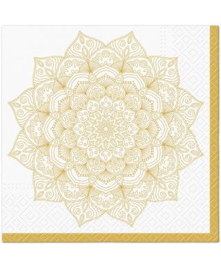 Serwetki 33x33 Złota mandala 20szt