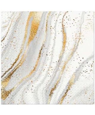 Serwetki 33x33 Marble Gold 20szt