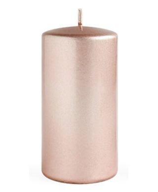 Świeca OPAL MET POŁYSK Walec duży 7x7x17,5cm rose gold parafinowa
