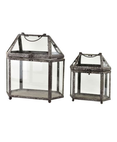 MILAGA Komplet 2 latarni 32x17x34/21x12x26 cm