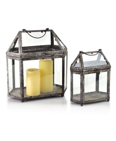 MILAGA Komplet 2 latarni 32x17x34/21x12x26 cm
