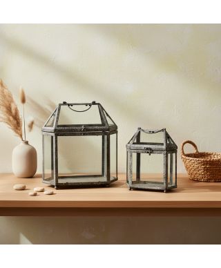 MILAGA Komplet 2 latarni 32x17x34/21x12x26 cm