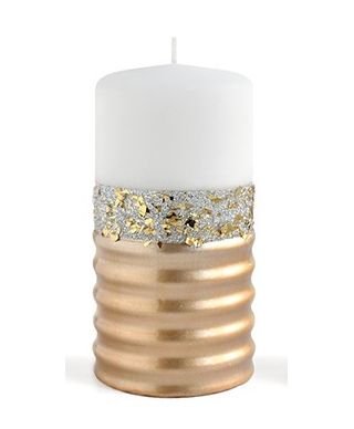 Świeca QUEEN NEW Walec średni 7x7x14cm parafinowa złota