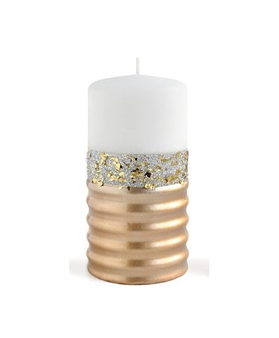 Świeca QUEEN NEW Walec duży 7x7x17,5cm parafinowa złota