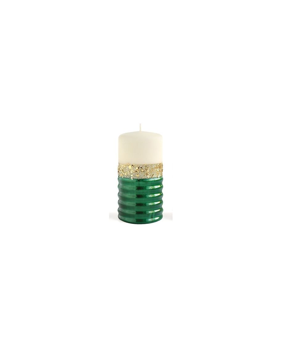 Świeca QUEEN NEW Walec średni 7x7x14cm parafinowa zielona