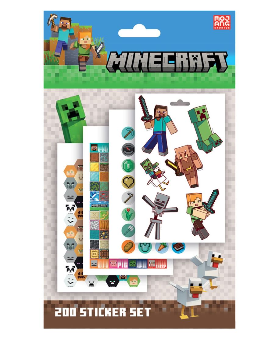 Minecraft Assortment - zestaw 200 naklejek