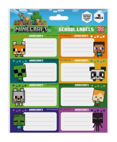 Minecraft Chibi - naklejki na zeszyt