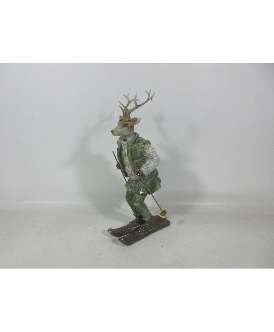 SANTA LILA Figura łoś narciarz 16x11x32,5cm