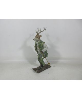 SANTA LILA Figura łoś narciarz 16x11x32,5cm