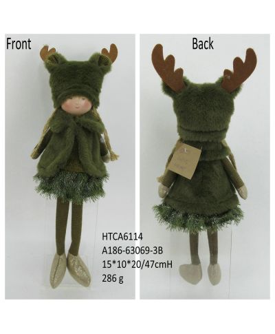 SANTA LILA Figura pluszowa Dziewczyna 15x10x25/47cm siedząca