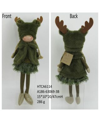 SANTA LILA Figura pluszowa Dziewczyna 15x10x25/47cm siedząca