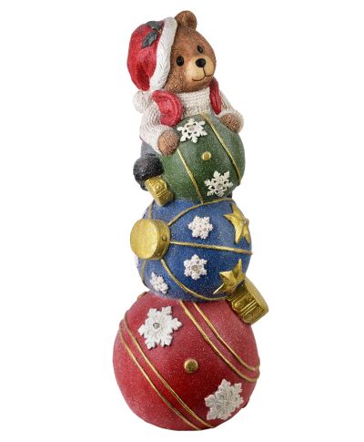 SANTA LILA Figura Miś LED 24,5x24,5x65cm