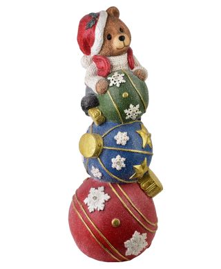 SANTA LILA Figura Miś LED 24,5x24,5x65cm