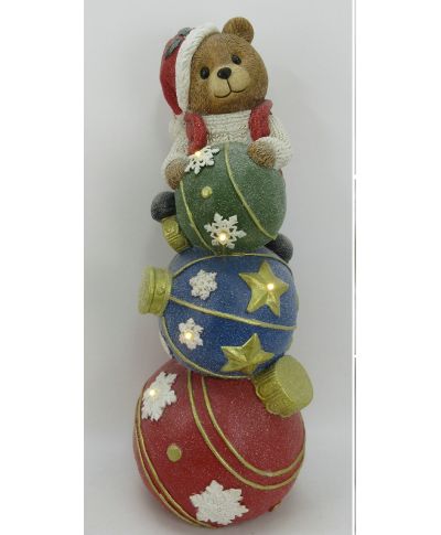 SANTA LILA Figura Miś LED 24,5x24,5x65cm