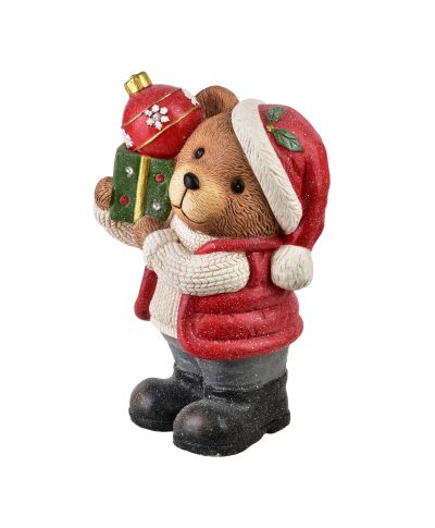 SANTA LILA Figura Miś LED 23,5x19x40cm