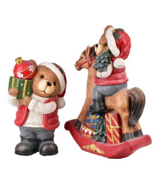 SANTA LILA Figura Miś LED 23,5x19x40cm