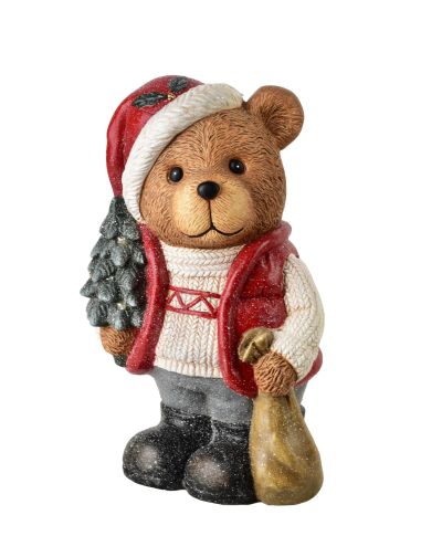 SANTA LILA Figura Miś LED 25x19x39cm