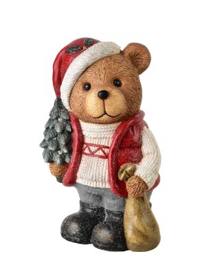 SANTA LILA Figura Miś LED 25x19x39cm