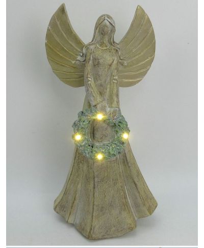 SANTA LILA Figura Anioł LED 20x13x40cm