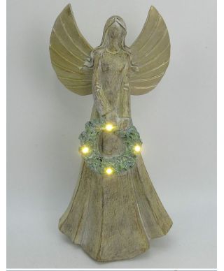 SANTA LILA Figura Anioł LED 20x13x40cm