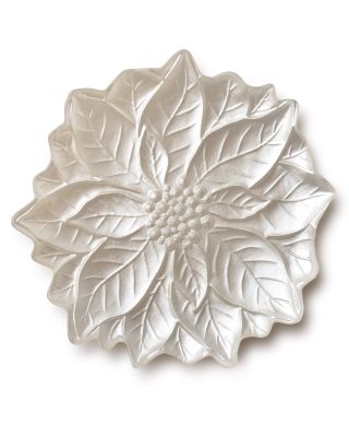 FLOWIE Talerz 31,5x31,5x3,6cm perłowy