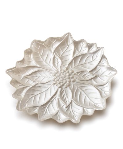 FLOWIE Talerz 31,5x31,5x3,6cm perłowy