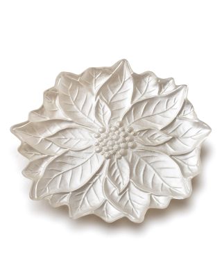 FLOWIE Talerz 31,5x31,5x3,6cm perłowy
