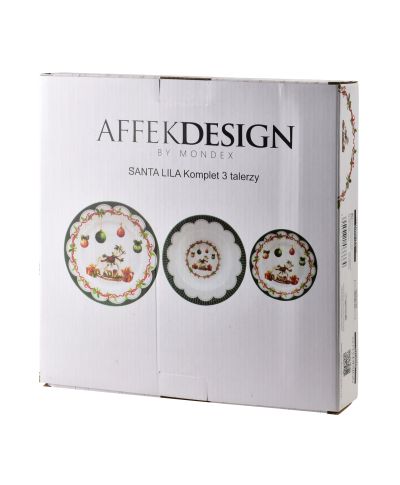 SANTA LILA Komplet 3 talerzy 22cm 300ml/ 19/27cm