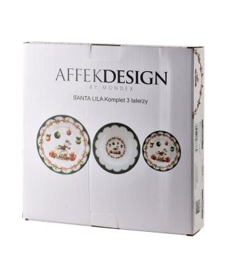 SANTA LILA Komplet 3 talerzy 22cm 300ml/ 19/27cm