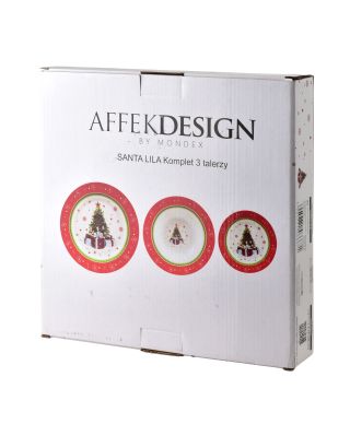 SANTA LILA Komplet 3 talerzy 22cm 300ml/19/27cm