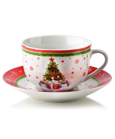 SANTA LILA Filiżanka ze spodkiem 200ml 9x14x7cm obejma