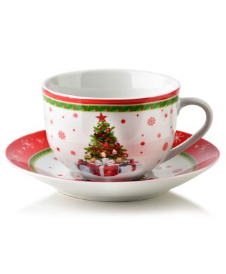 SANTA LILA Filiżanka ze spodkiem 200ml 9x14x7cm obejma