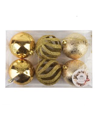 SANTA LILA Komplet 6 bombek 8cm