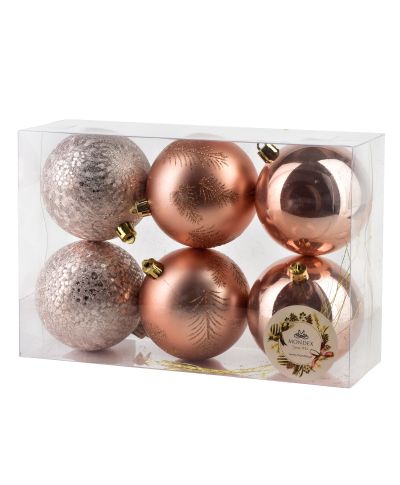 SANTA LILA Komplet 6 bombek 8cm