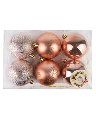 SANTA LILA Komplet 6 bombek 8cm