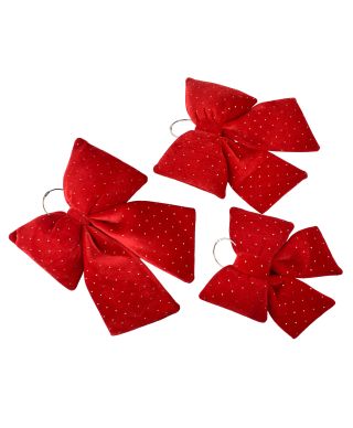 SANTA LILA Kokarda 22x28cm czerwona cyrkonia