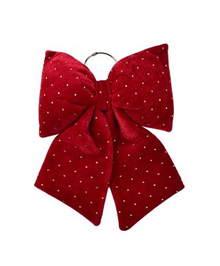 SANTA LILA Kokarda 25x30cm bordowy cyrkonia