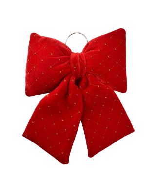 SANTA LILA Kokarda 25x30cm czerwona kratka