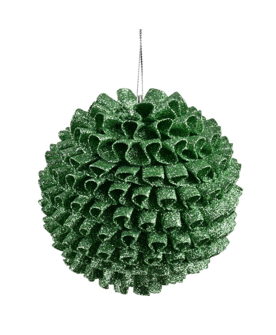 SANTA LILA Bombka 10cm zdobiona styropianowa