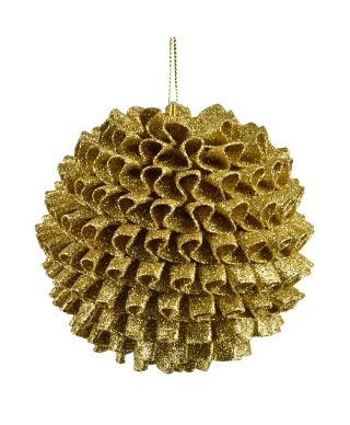 SANTA LILA Bombka 10cm zdobiona styropianowa