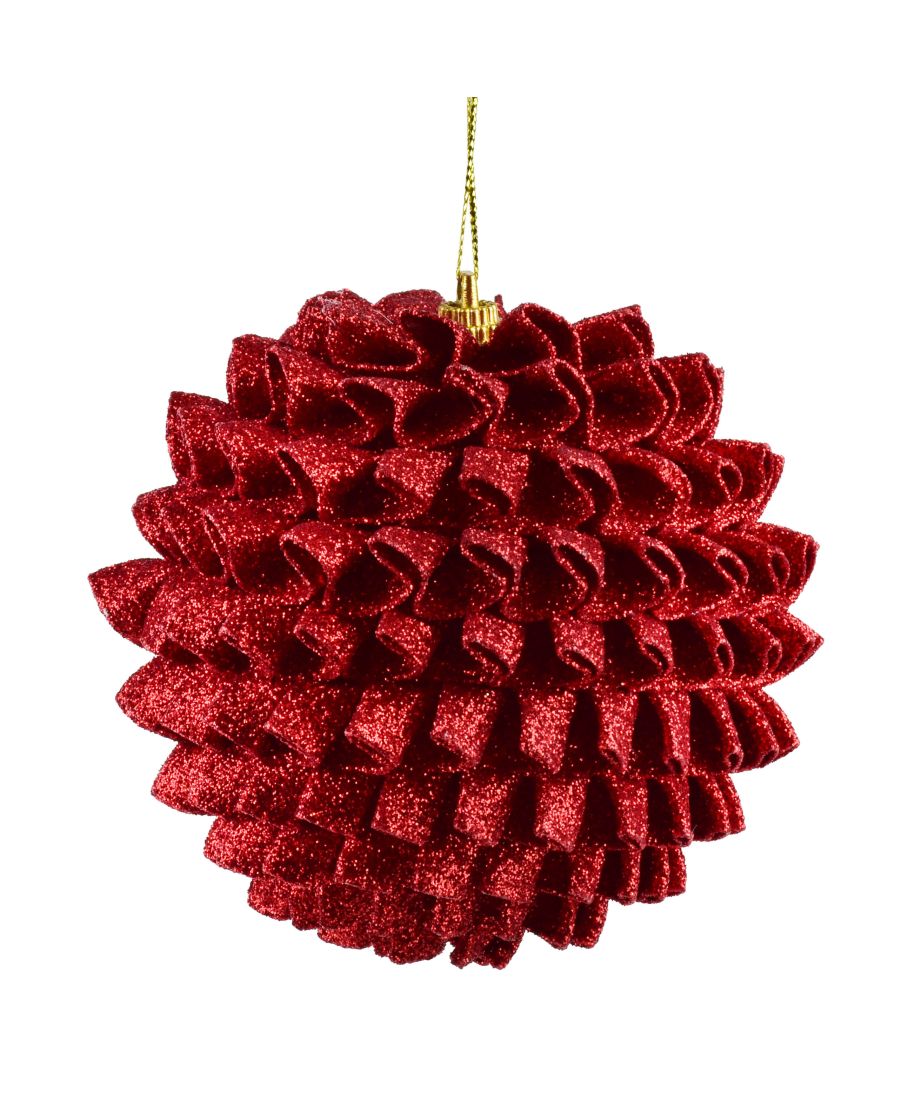 SANTA LILA Bombka 10cm zdobiona styropianowa