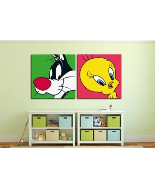 Obraz dla dzieci - Looney Tunes (Tweety) - 85x85 cm
