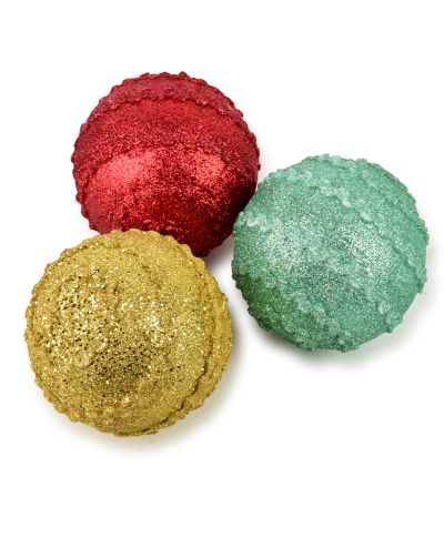 SANTA LILA Bombka 10cm zdobiona styropianowa