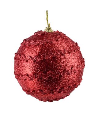 SANTA LILA Bombka 10cm zdobiona styropianowa