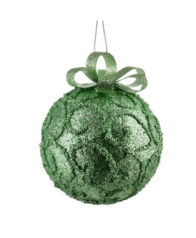 SANTA LILA Bombka 10cm zdobiona styropianowa