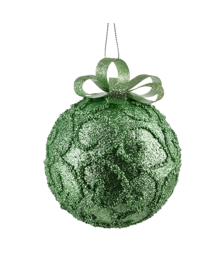 SANTA LILA Bombka 10cm zdobiona styropianowa
