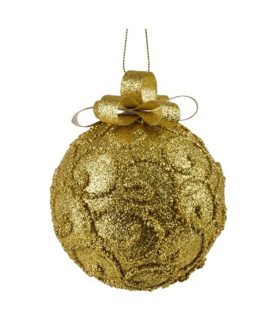 SANTA LILA Bombka 10cm zdobiona styropianowa