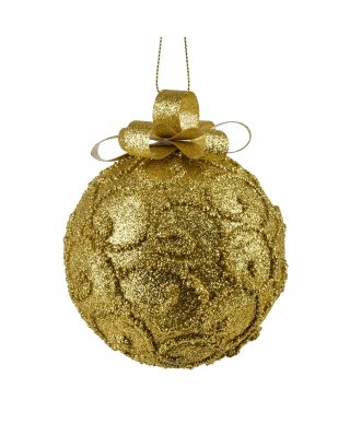 SANTA LILA Bombka 10cm zdobiona styropianowa